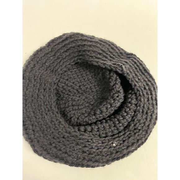 Handmade Unisex Crochet Wool Beret Hat Cap Black One Size - Picture 1 of 4